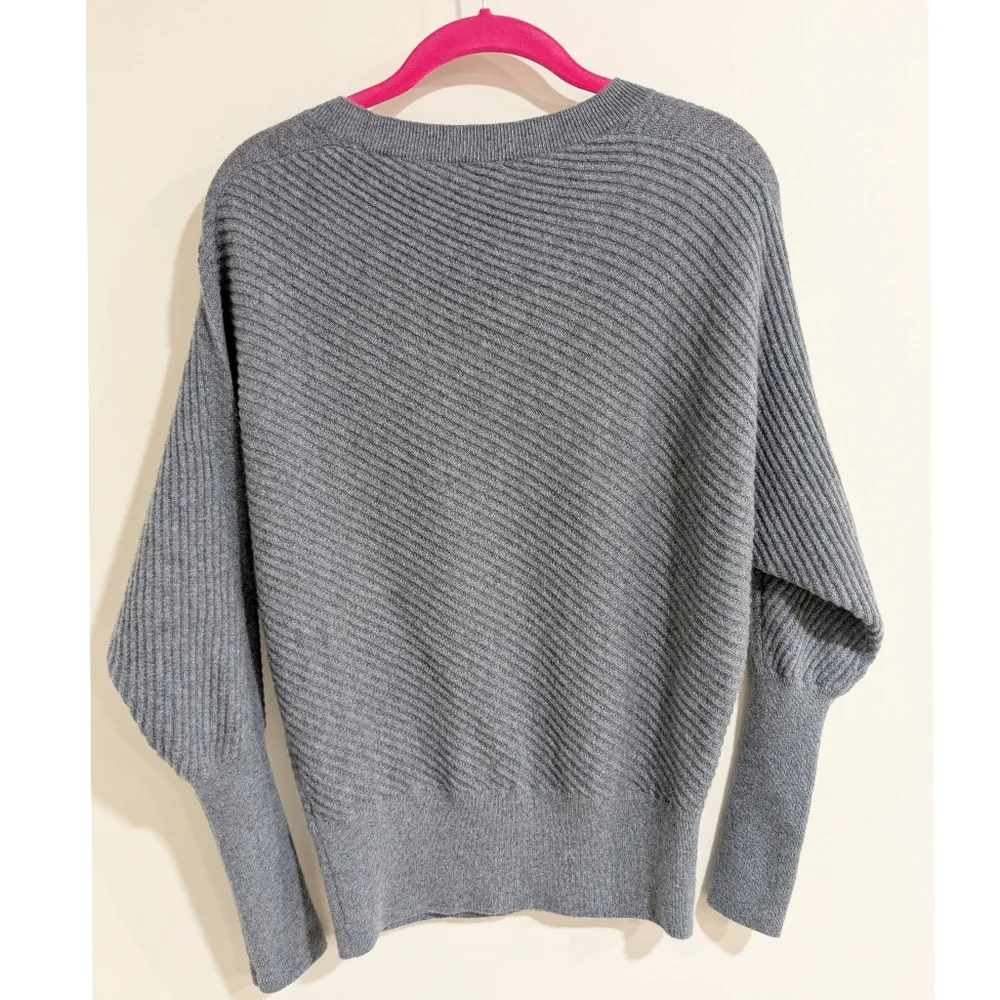 Womens Diagonal Rib Crewneck Sweater - Cream - Picture 7 of 7